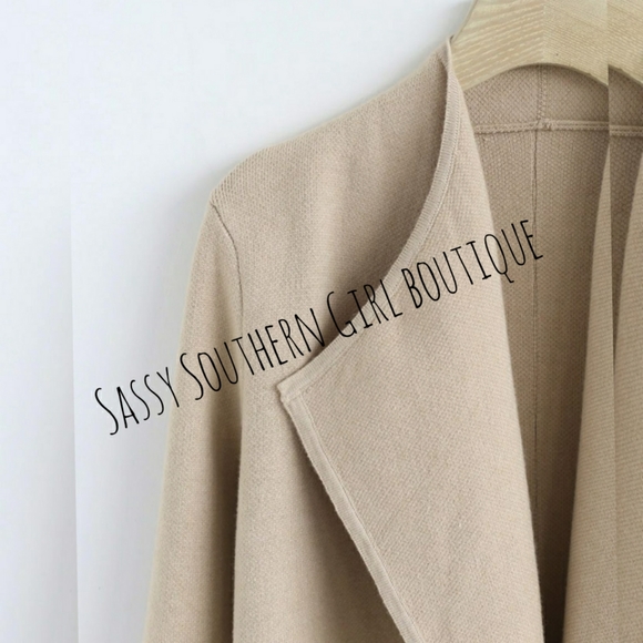 🆕⭐Tan sweater open coat cardigan - Picture 3 of 9